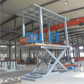 2Tablolu Çift Katlı Oto Park Sistemi için 5T Çift Plarform Makaslı Asansör